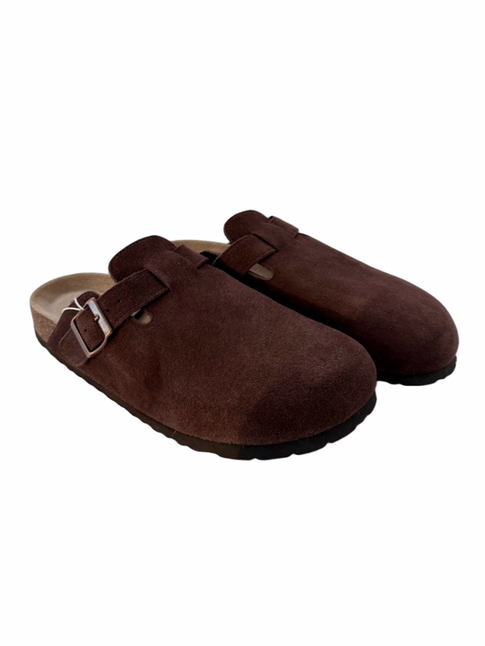 Qomfort Men’s Genuine Suede Clogs Mocha Size 43 US 9.5 NEW NWT Molded Footbed